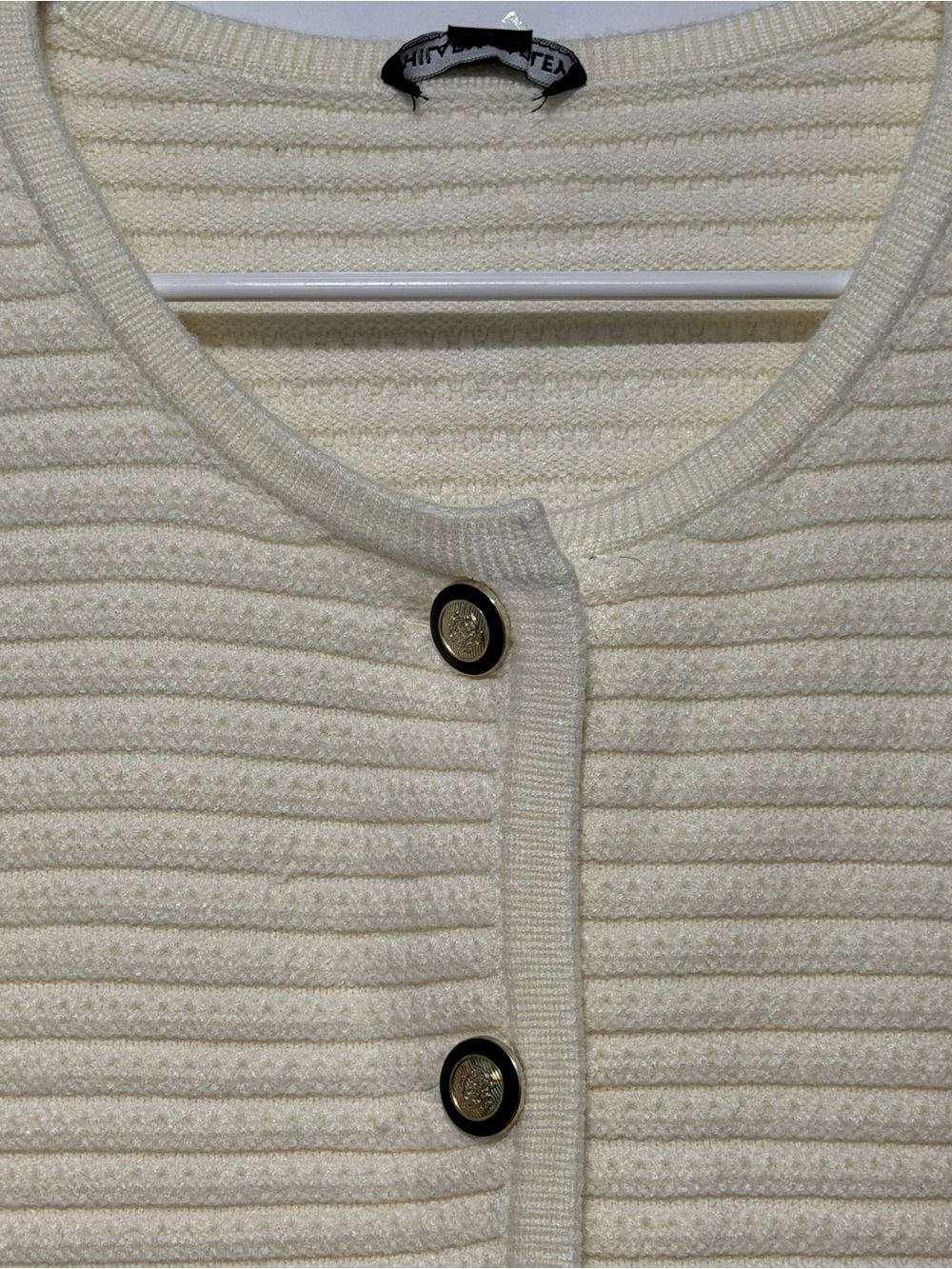 Hilary Radley Cream Button Front Cardigan NWT Size Medium - Picture 7 of 10